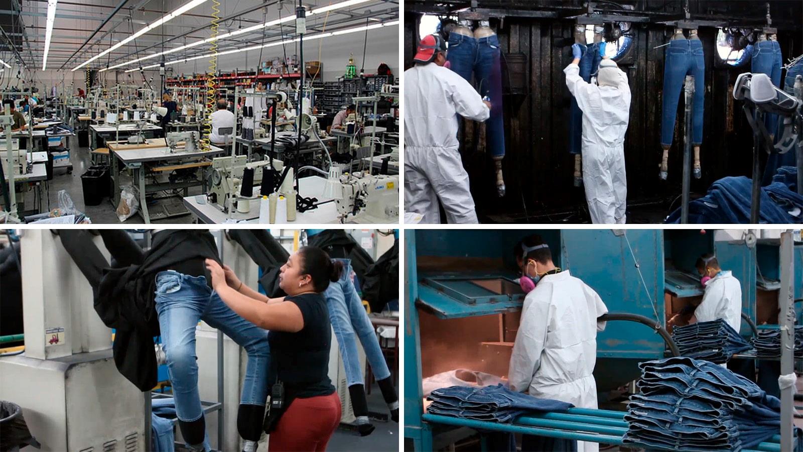 Collage of people working at factory of Citizens of Humanity